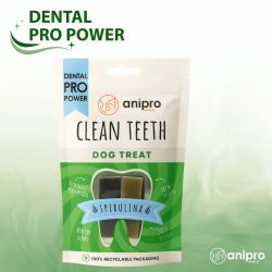 anipro Dental Pro Power меки дъвчащи лакомства със спирулина, 84 г, зелен чай