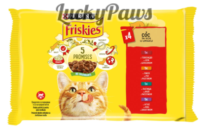 Friskies пауч - пилешко / говеждо / агнешко / патешко 4х85
