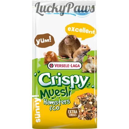 CRISPY MUESLI HAMSTER & CO – ПЪЛНОЦЕННА ХРАНА (МЮСЛИ) ЗА ХАМСТЕРИ, ДЖЕРБИЛИ, ПЛЪХОВЕ И МИШКИ