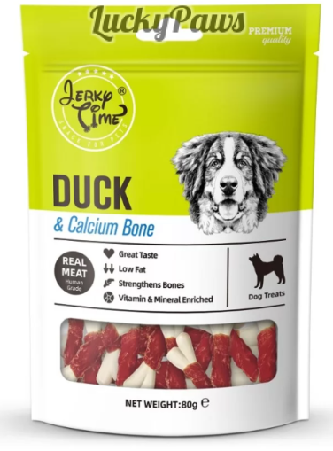 Jerky Time Duck+Calcium bone 80g -  патешко месо