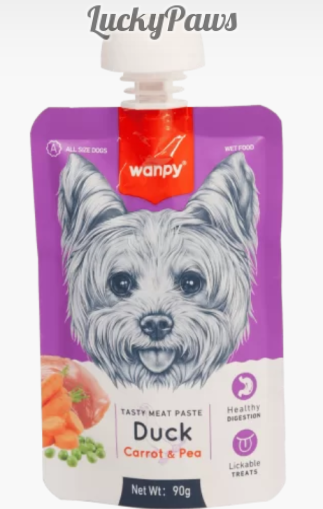 Wanpy Tasty Dog - месна паста патица, морков и грах