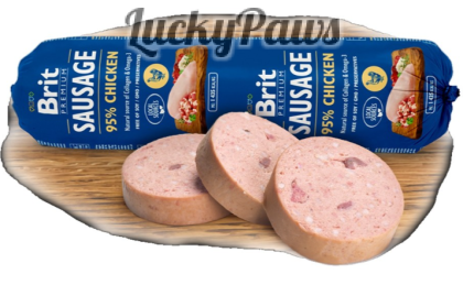Деликатесен салам за кучета Brit Sausage Chicken – с 95% пилешко месо
