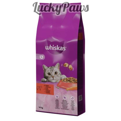 Суха пълноценна храна 14кг за котки  whiskas с говеждо