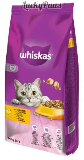 Суха пълноценна храна 14кг за котки  whiskas с пиле