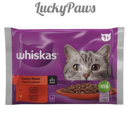 Whiskas пауч 4х85 - С говеждо и пилешко
