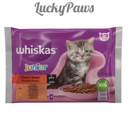 Whiskas Junior пауч 4х85 - С Говеждо и пилешко