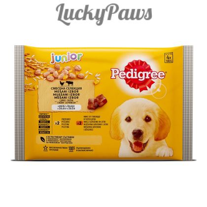 Pedigree Junior пауч 4х100 - Говеждо и пилешко