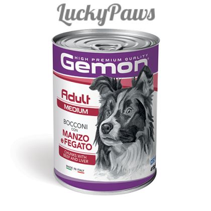 GEMON ADULT MEDIUM Хапки - Телешко и черен дроб 