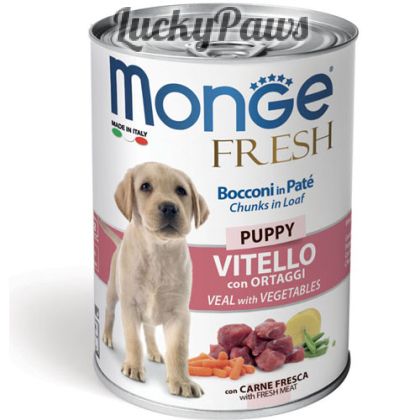 MONGE FRESH PUPPY Хапки в пастет - Телешко и зеленчуци