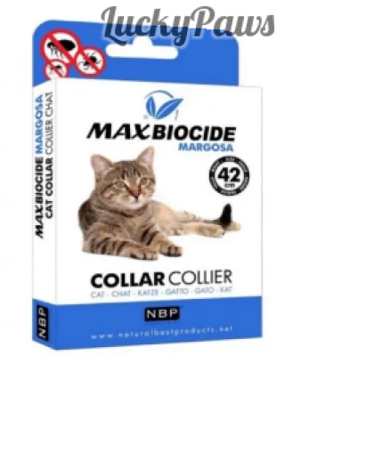 Противопаразитна каишка за котка MAX Biocide с маргоза - 42см