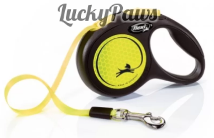 Flexi Classic Neon S - 5м лента жълт до 15кг - светлоотразителен