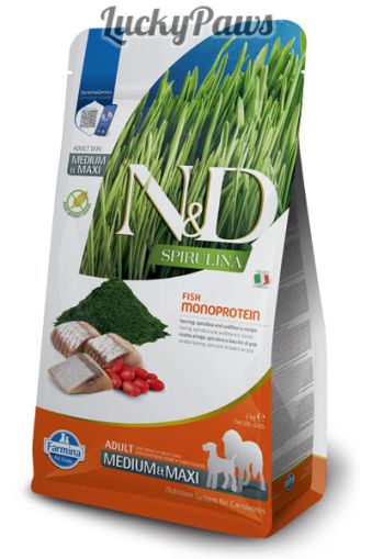 N&D Spirulina Adult Medium & Maxi - Херинга 7кг