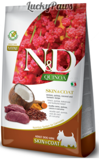N&D Quinoa Skin&Coat Adult Mini Venison - Еленско месо 7кг
