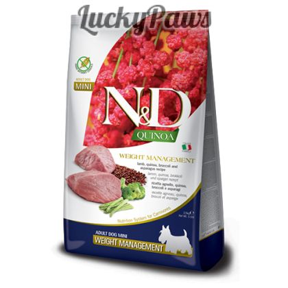 N&D Quinoa Weight Management Lamb Adult MINI - Агнешко Контрол на теглото 7кг