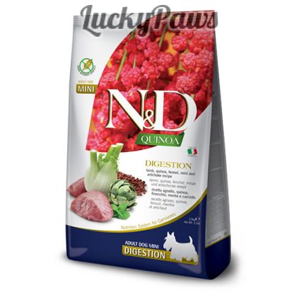 N&D Quinoa Digestion Lamb Adult MINI - Агнешко подобрява храносмилането 7кг 