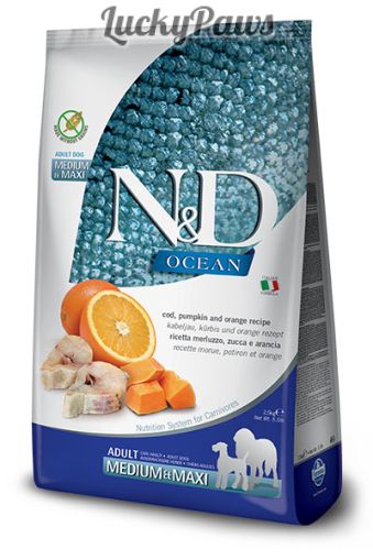 N&D Ocean Codfish Adult Medium&Maxi – Риба треска 12кг