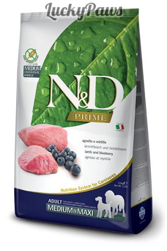 N&D Prime  Medium&Maxi Adult Lamb/Blueberry– Агнешко/Боровинка