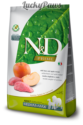 N&D Prime Medium&Maxi Adult Wild Boar/Apple – Глиганско/Ябълка 