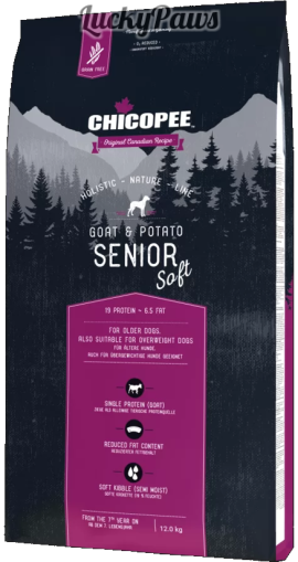 Chicopee HNL Senior Soft+ - мека гранула за възрастни кучета с козе месо и картофи 12кг