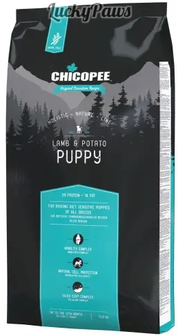 Chicopee Holistic Puppy - суха храна за подрастващи кучета агнешко и картофи 12 кг