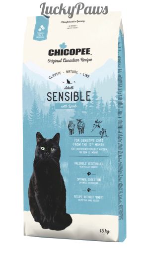 Chicopee Classic Nature Line Adult Sensible - храна за котка за чувствителни стомаси с агнешко 15 кг