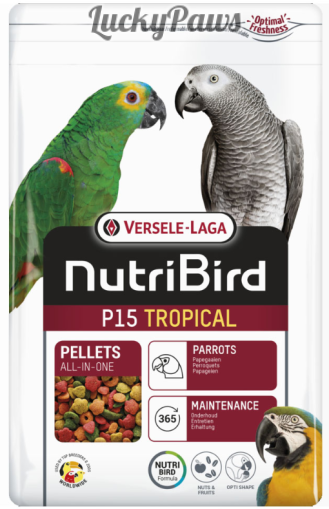 NUTRIBIRD P15 TROPICAL – Пълноценна екструдирана ежедневна храна за големи папагали 10кг