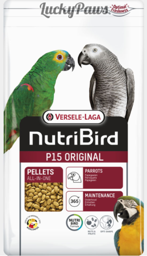 NUTRIBIRD P15 ORIGINAL – Пълноценна екструдирана ежедневна храна за големи папагали 10кг