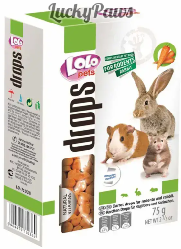 LOLO PETS Drops - Витамини с морков за гризачи 75г