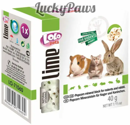 LOLO PETS Минерален блок/Креда за гризачи - Пуканки 40гр