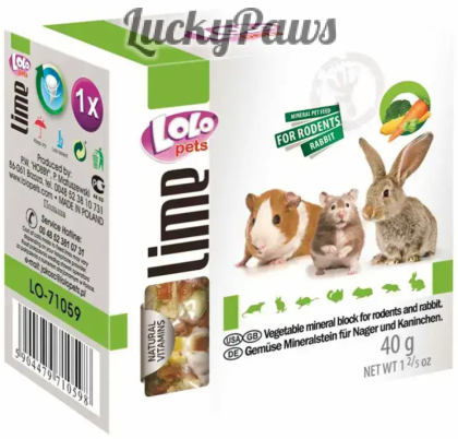 LOLO PETS Минерален блок/Креда за гризачи - Зеленчуци 40гр
