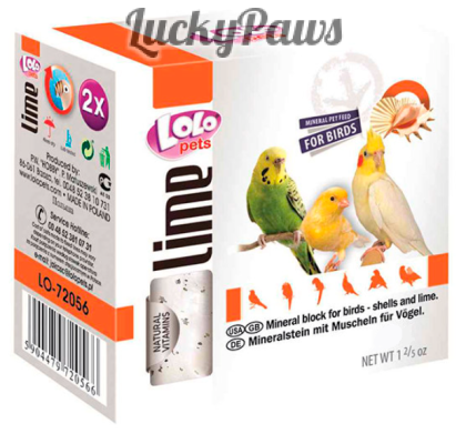 LOLO PETS Минерален блок/Креда за птици - Мидени черупки