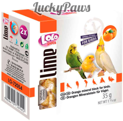 LOLO PETS Минерален блок/Креда за птици - Портокал