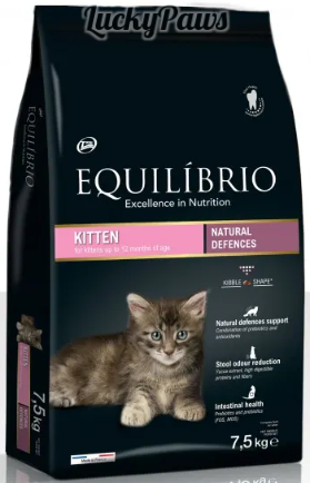 Equilibrio Kitten - Пълноценна храна за подрастващи котенца от всички породи 7.5 кг