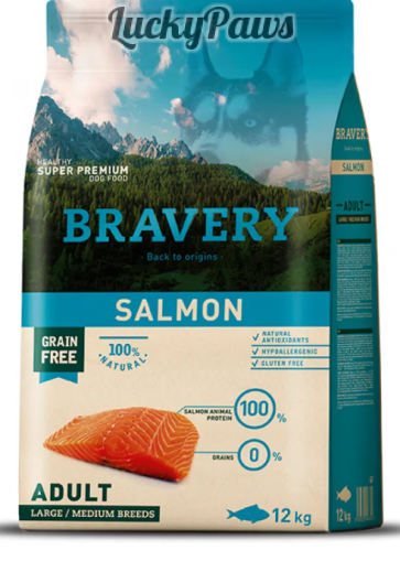 Bravery Salmon Medium & Large Breeds Adult Dog - Пълноценна храна за израснали кучета от средни и едри породи със сьомга