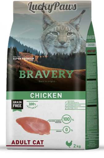 Bravery Chicken Adult Cat - Пълноценна храна за израснали котки с пилешко