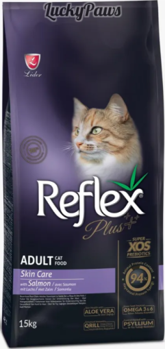 Reflex Plus Skin Care Adult Cat Food Salmon - Пълноценна храна за израснали котки с грижа за кожата със сьомга