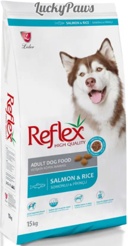 Reflex Salmon & Rice Adult Dog - Пълноценна храна израснали кучета от всички породи със сьомга и ориз 15 кг