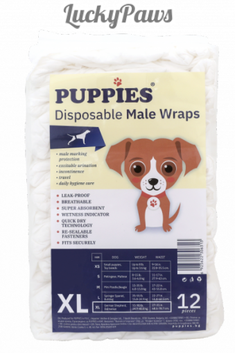 Puppies 12бр. Памперси/Пелени за мъжки кучета 