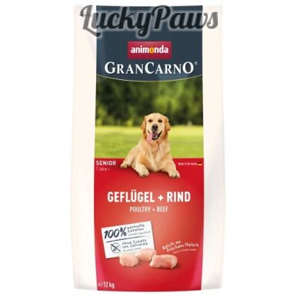 GranCarno Senior - суха храна за възрастни кучета, с птиче и говеждо