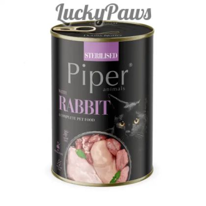 Piper Cat Sterilised Rabbit 400g- консервирана храна за кастрирани котки със заешко месо 400г