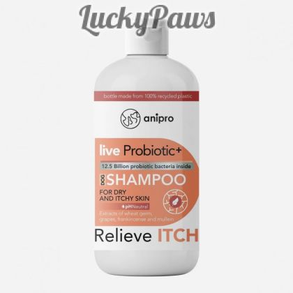 anipro Live Probiotic+ Reliеve Itch - пробиотичен шампоан за кучета при суха и сърбяща кожа с аромат на невен