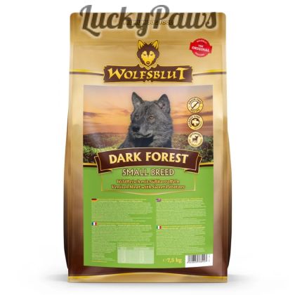 Wolfsblut Dark Forest Small Breed храна за дребни породи кучета с дивечово месо и сладки картофи, 7.5 кг