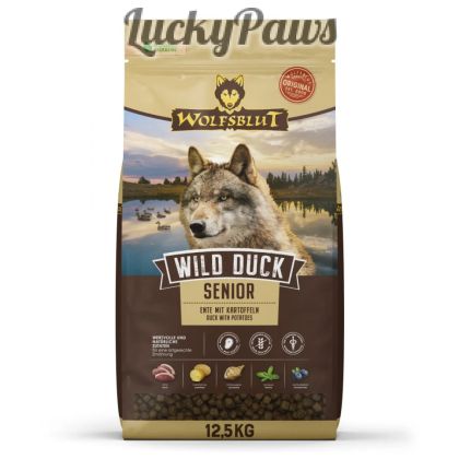 Wolfsblut Wild Duck Senior храна за възрастни кучета с дива патица и картофи, 2 кг