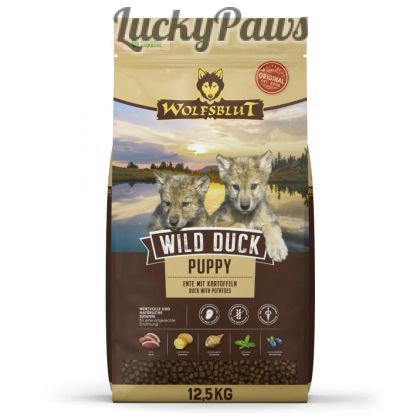 Wolfsblut Wild Duck Puppy храна за малки кученца с дива патица и картофи, 12.5 кг