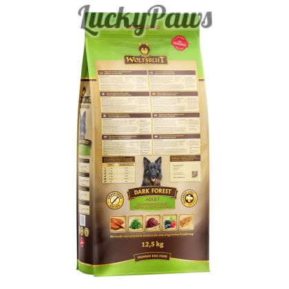 Wolfsblut Dark Forest Adult храна за кучета с дивечово месо и сладки картофи, 12.5 кг