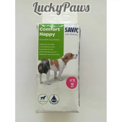 Памперс за куче Savic, T2, 34-50см, 12бр 