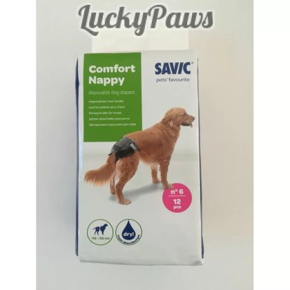 Памперс за куче Savic, T6, 46-56см, 12бр 
