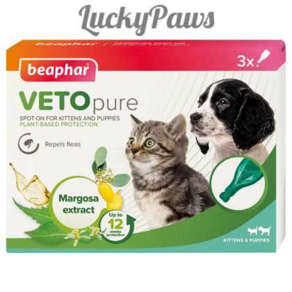 Beaphar Veto Pure Spot-on репелентни капки за малки кученца и котки 3х0,4мл