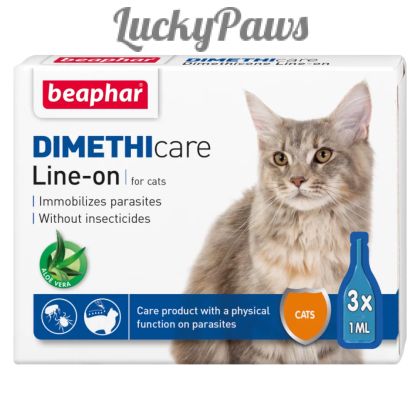 Dimethicare Line-on Beaphar Cat - спот он с Димитикон, 3 броя,  без инсектицид