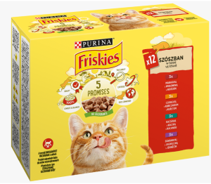 Friskies пауч - пилешко / говеждо / агнешко / патешко 12х85